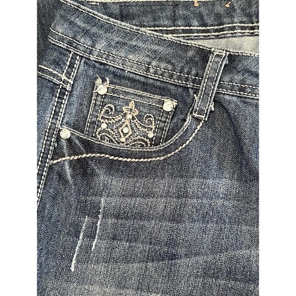 Earl Jeans Women 10 Blue Straight Leg Embellishment Bling Western Horse Cowboy - Picture 8 of 10